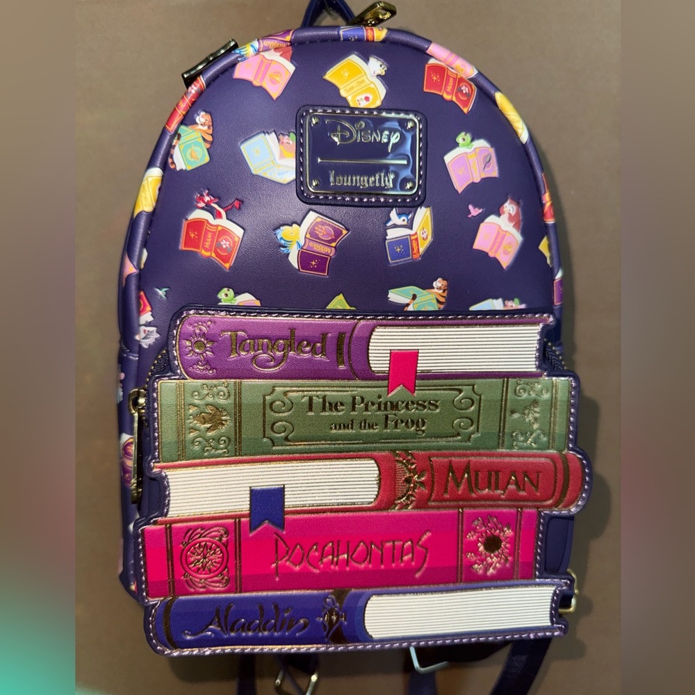 NWOT Disney Loungefly Princess Books Backpack